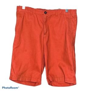 Land's End Boy's Short Bermuda Flat Front Red Pink Salmon Summer Preppy Size 20